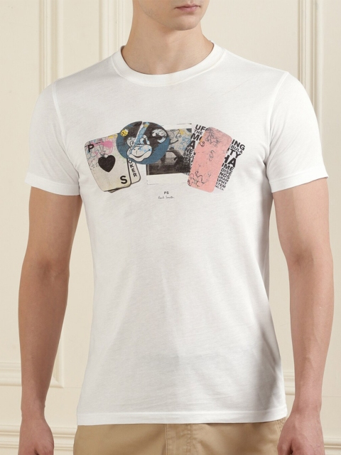 

PS By Paul Smith Men White Printed Organic Cotton T-shirt