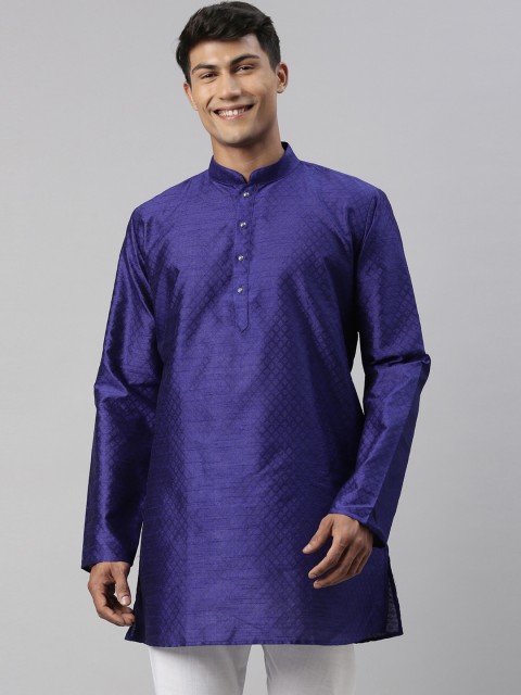 

TATTVA Men Purple Flared Sleeves Thread Work Kurta