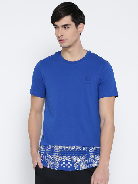 

Reebok Classic Men Blue F Bandana Print Round Neck T-shirt