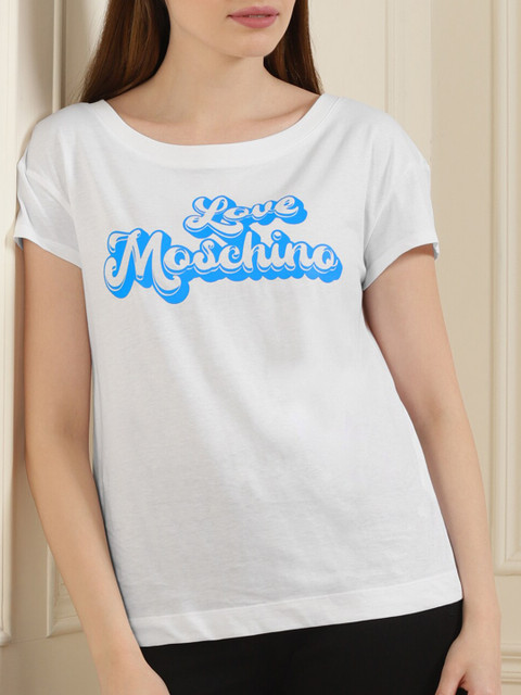 

LOVE MOSCHINO White Print Blouson Top