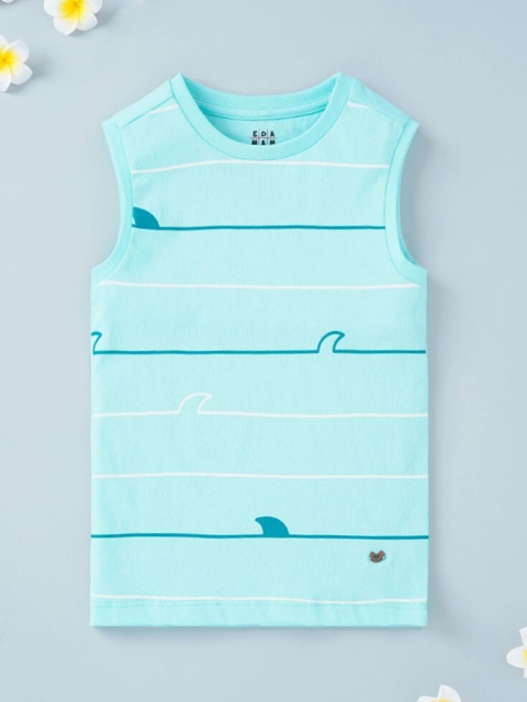 

Ed-a-Mamma Boys Blue Striped Applique T-shirt