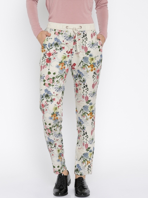 

ONLY Women Beige Printed Trousers