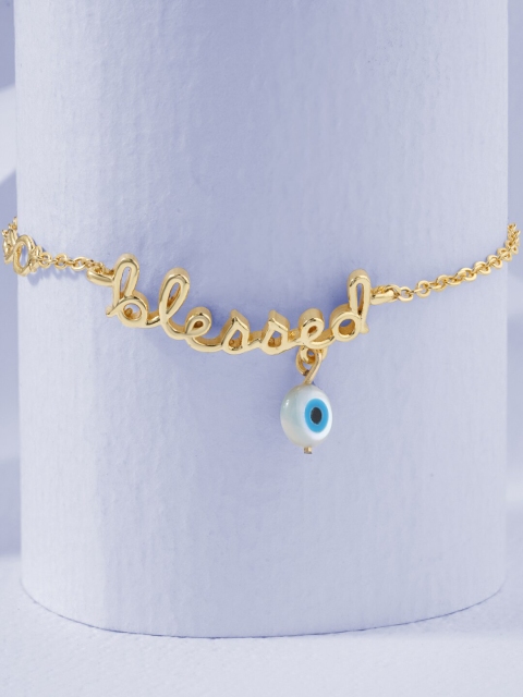 

MINUTIAE Gold-Toned & Cream-Coloured Brass Gold-Plated Handcrafted Necklace