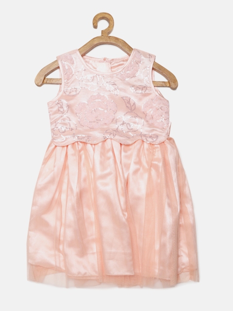 

CHALK by Pantaloons Girls Peach-Coloured Fit and Flare Dress