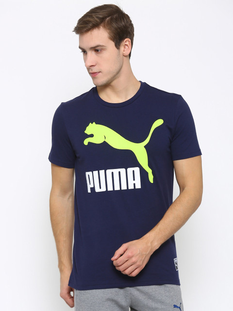 

Puma Men Navy Archive Logo Print Round Neck Slim Fit T-shirt, Navy blue