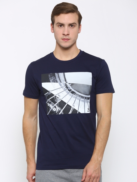 

Puma Navy Brand Photo Printed Slim Fit T-shirt, Navy blue