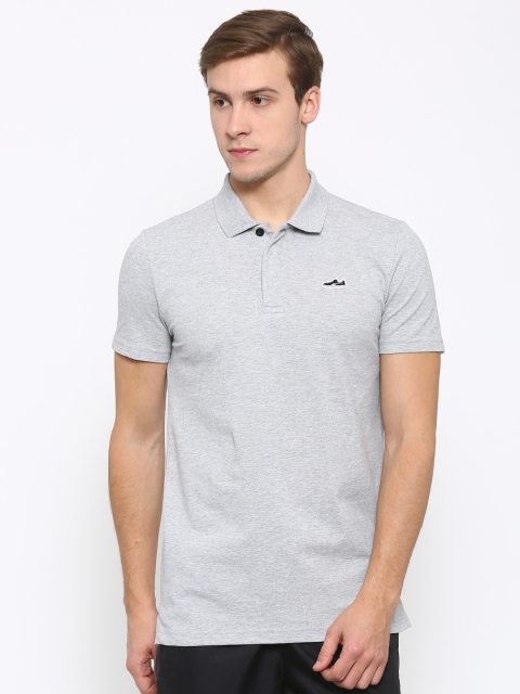 

Puma Men Grey Suede Solid Polo Collar T-shirt