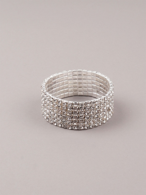 

ODETTE Women Silver-Toned & White Wraparound Bracelet