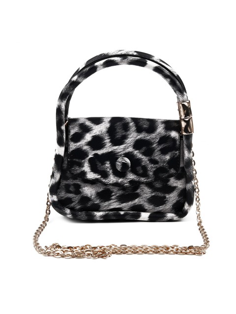 

ODETTE Women Black Textured Leather Small Structured Handheld Bag