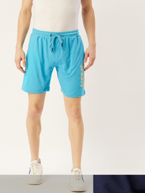 

AM SWAN Men Pack of 2 Printed Regular Shorts, Blue