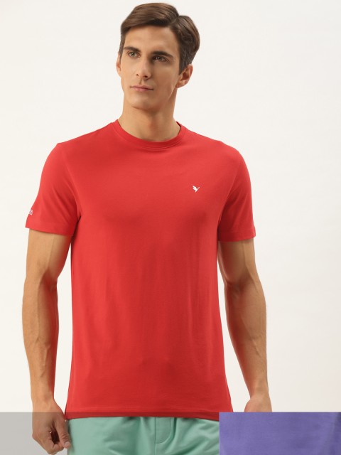 

AM SWAN Men Pack of 2 Solid T-shirts, Red