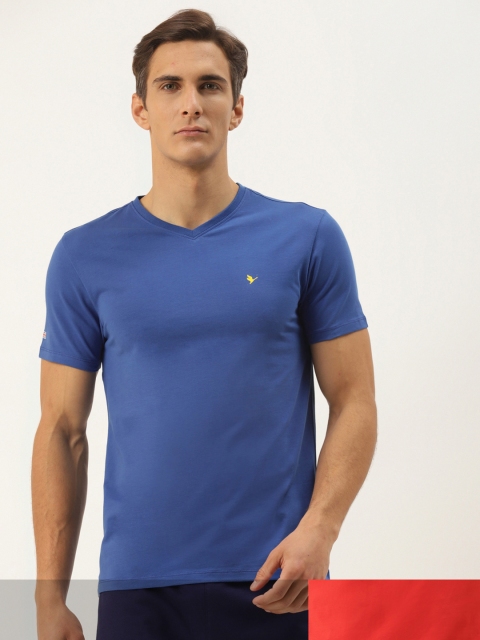 

AM SWAN Men Pack of 2 Solid T-shirts, Blue