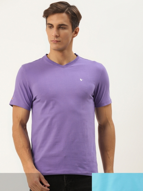

AM SWAN Men Pack of 2 Solid T-shirts, Blue