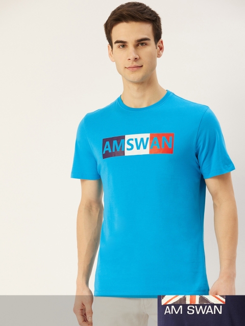 

AM SWAN Men Pack of 2 Printed T-shirts, Blue