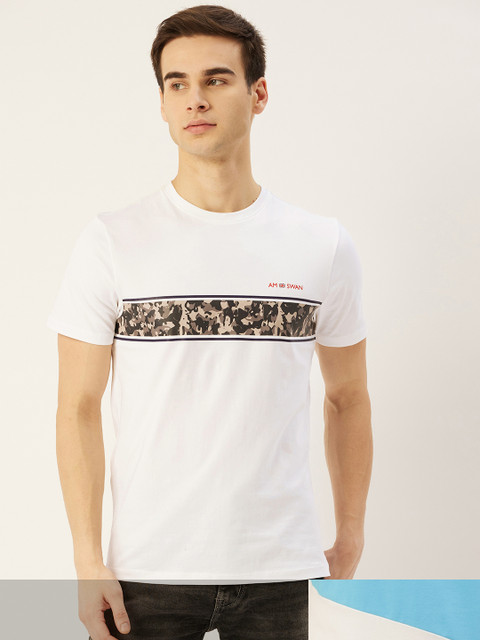 

AM SWAN Men Pack of 2 Printed T-shirts, White