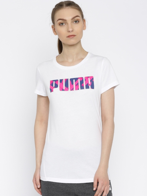 

PUMA Women White Elevated Printed Pure Cotton T-shirt W59417502