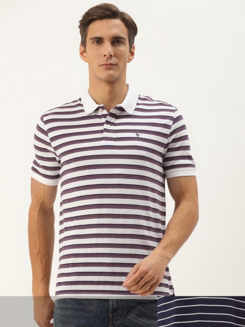 

AM SWAN Men Pack of 2 Striped T-shirts, White