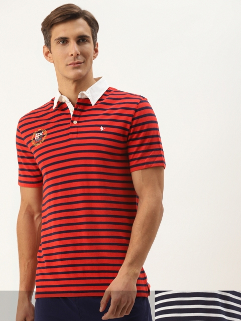 

AM SWAN Men Pack of 2 Striped T-shirts, Red