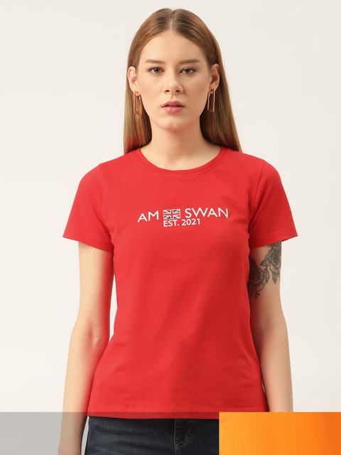 

AM SWAN Women Pack of 2 T-shirts, Red