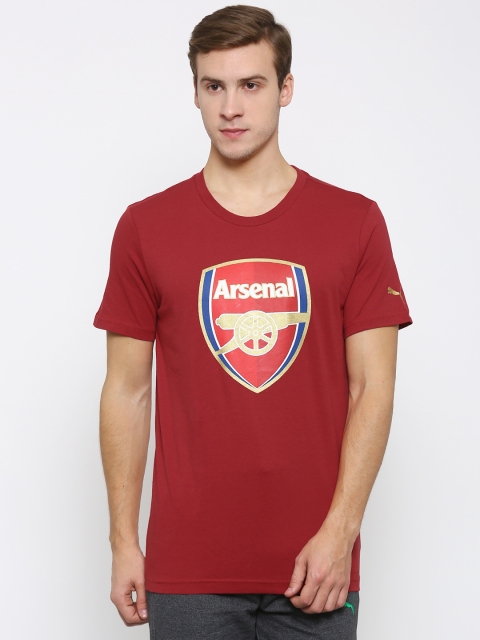 

Puma Men Maroon AFC Fan Crest Q3 Printed T-shirt