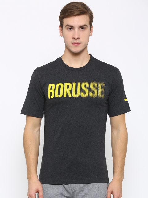 

Puma Men Charcoal Grey BVB BORUSSE Printed T-shirt