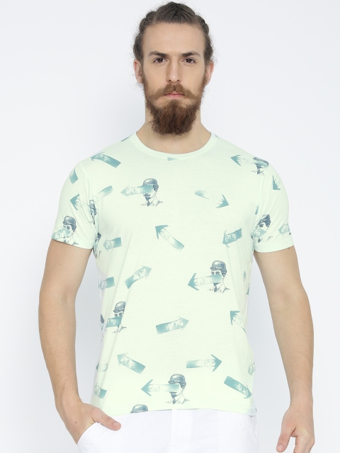 

Pepe Jeans Men Green Printed Round Neck T-shirt