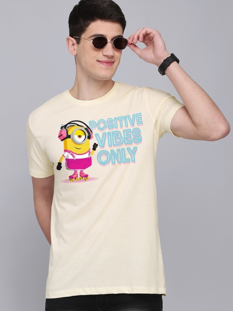 

Free Authority Men Off White Typography Minions Printed T-shirt