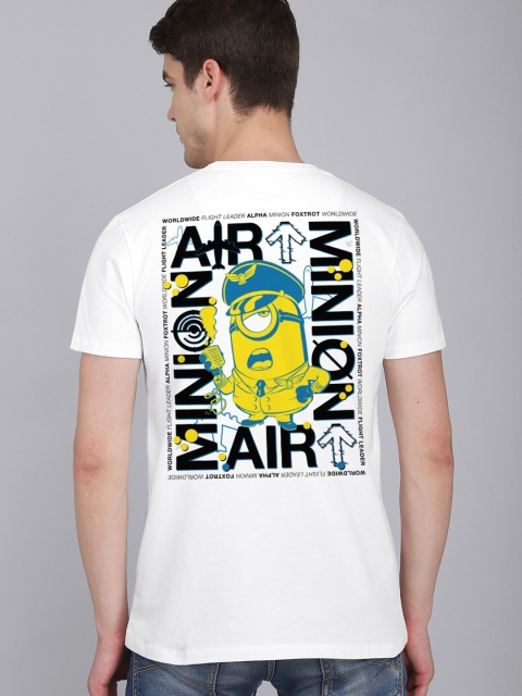 

Free Authority Men White & Yellow Minions Printed T-shirt