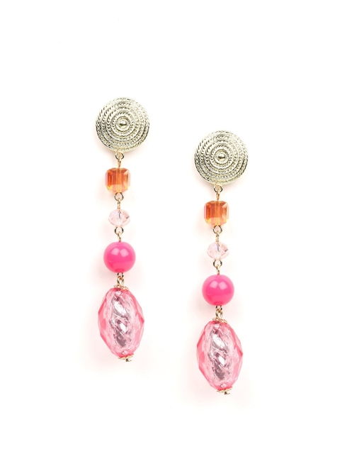 

ODETTE Silver Toned and Rose Classic Drop Earrings