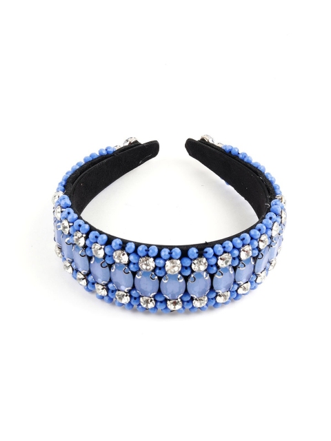 

ODETTE Women Blue & Black Embellished Hairband
