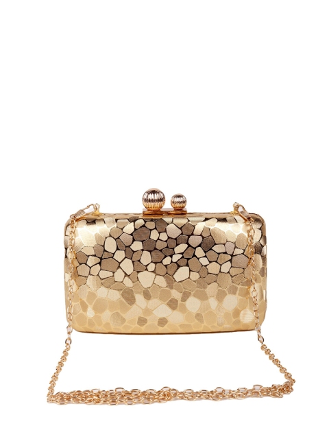 

ODETTE Gold-Toned Textured Box Clutch