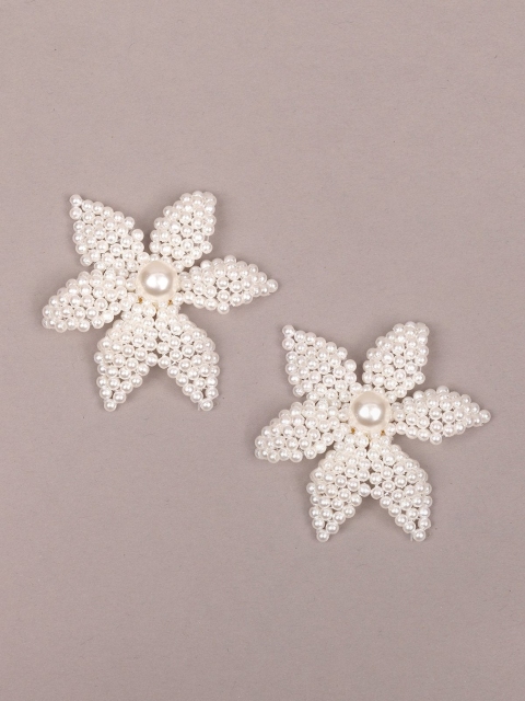 

ODETTE White Classic Studs Earrings