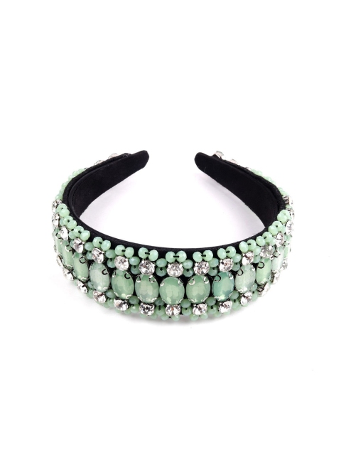 

ODETTE Women Green & Black Embellished Hairband