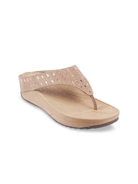 

Mochi Beige Embellished Comfort Sandals