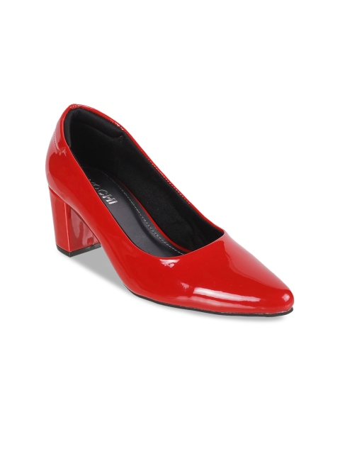 

Mochi Red Solid Block Pumps