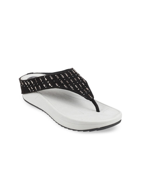 

Mochi Black Striped Wedge Heels