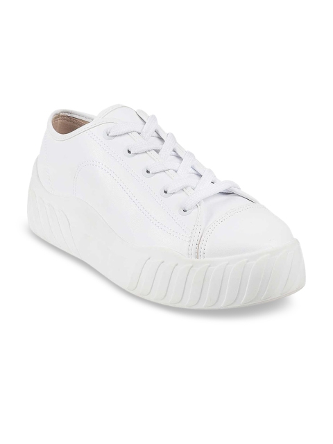 

Mochi Women White Solid Sneakers