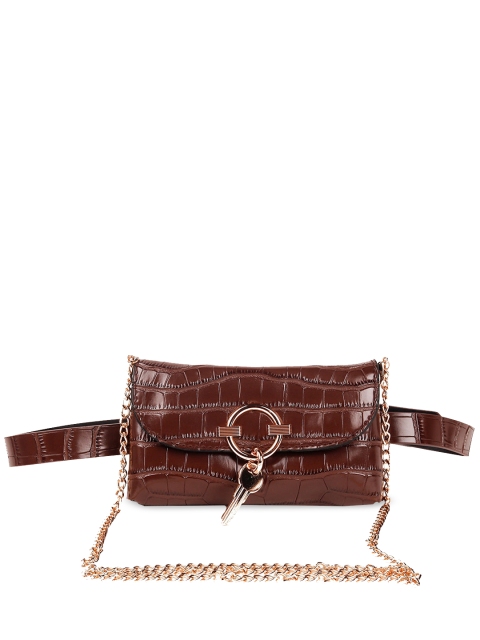 

ODETTE Brown Animal Leather Structured Sling Bag