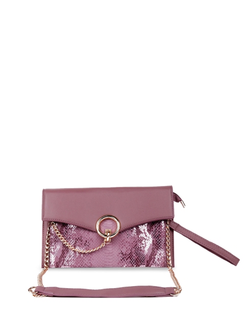 

ODETTE Mauve Floral Printed Leather Structured Handheld Bag