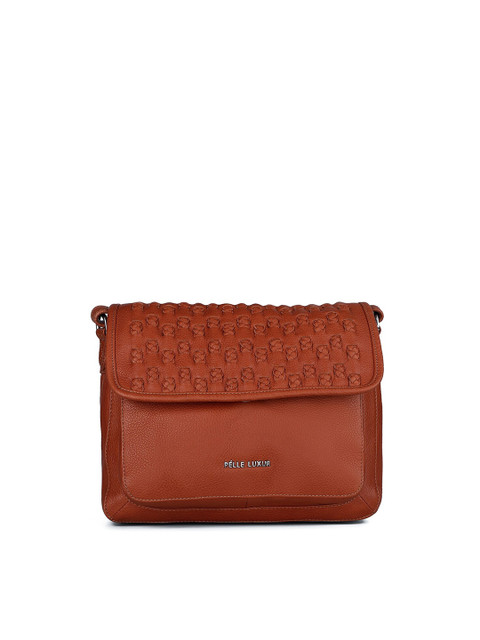 

PELLE LUXUR Women Rust Textured Messenger Bag