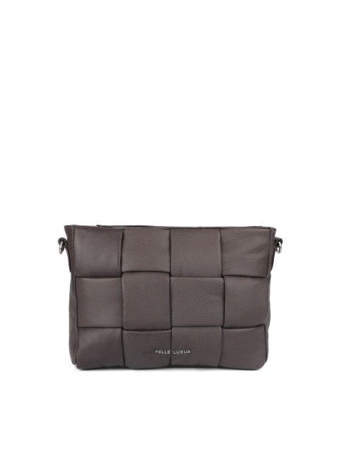 

PELLE LUXUR Women Coffee Brown Textured Messenger Bag