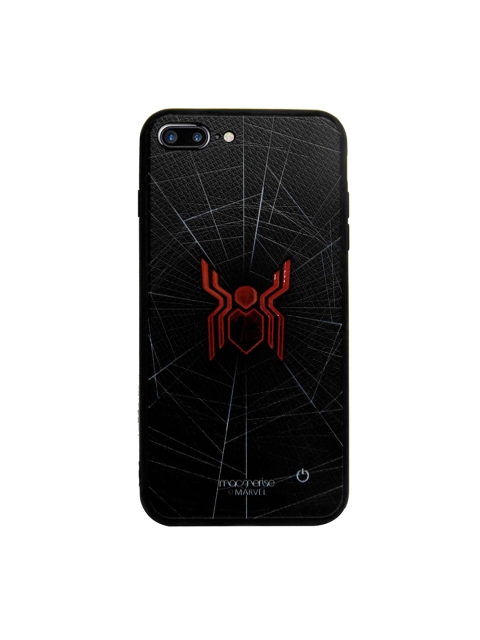 

macmerise Black Printed Spider Webbed - Lumous LED iPhone 8 Back Case