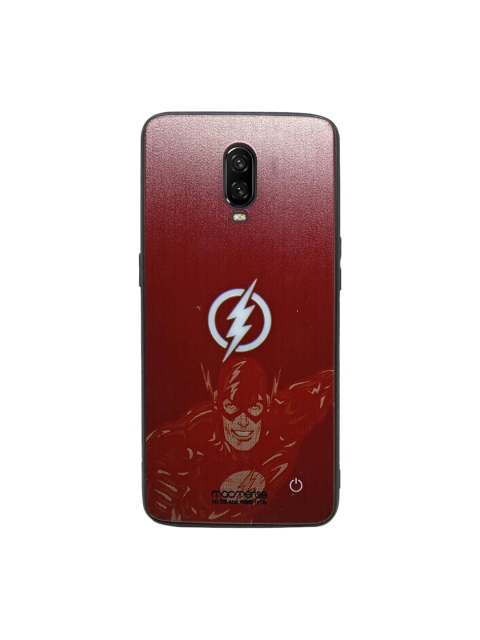 

macmerise Maroon Printed Fierce Flash Attack - Lumous LED OnePlus 6T Back Case