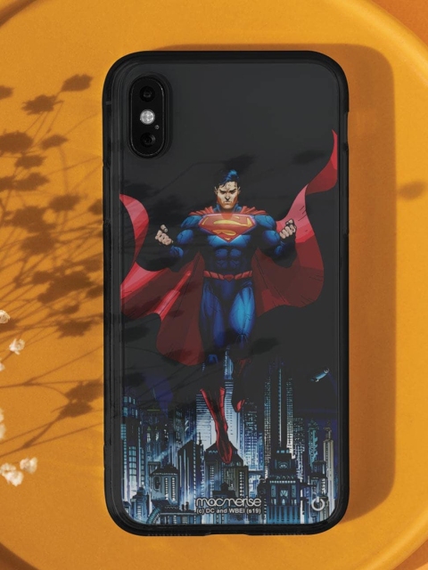 

macmerise Black Metropolis Savior Printed Lumous LED iPhone X Back Case, Multi