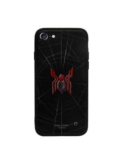 

macmerise Black & Blue Printed Spider Webbed Lumous LED iPhone 7 Back Case