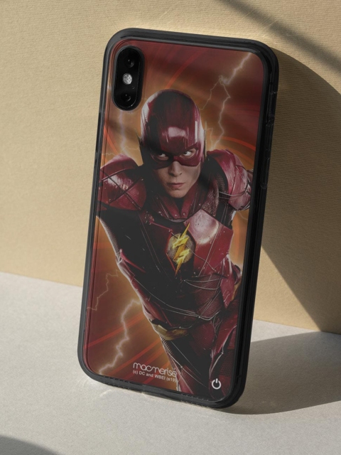 

macmerise Brown Printed Lightspeed Flash Lumous LED iPhone XS Max Back Case