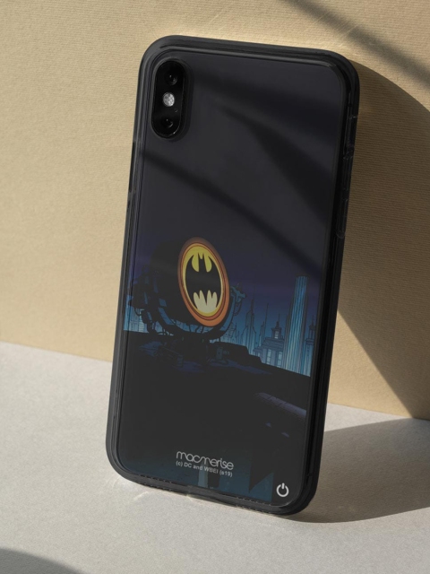 

macmerise Black & Blue Printed Light up Bat Lumous LED iPhone XS Max Back Case