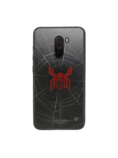 

macmerise Red & Black Spider Webbed Printed Lumous LED Xiaomi Poco F1, Multi