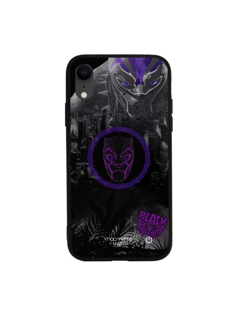 

macmerise Purple & Black King of Wakanda Printed Lumous LED iPhone XR Back Case
