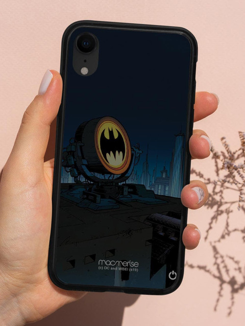 

macmerise Blue & Black Light up Bat Printed Lumous LED iPhone XR Plus Phone Case, Multi
